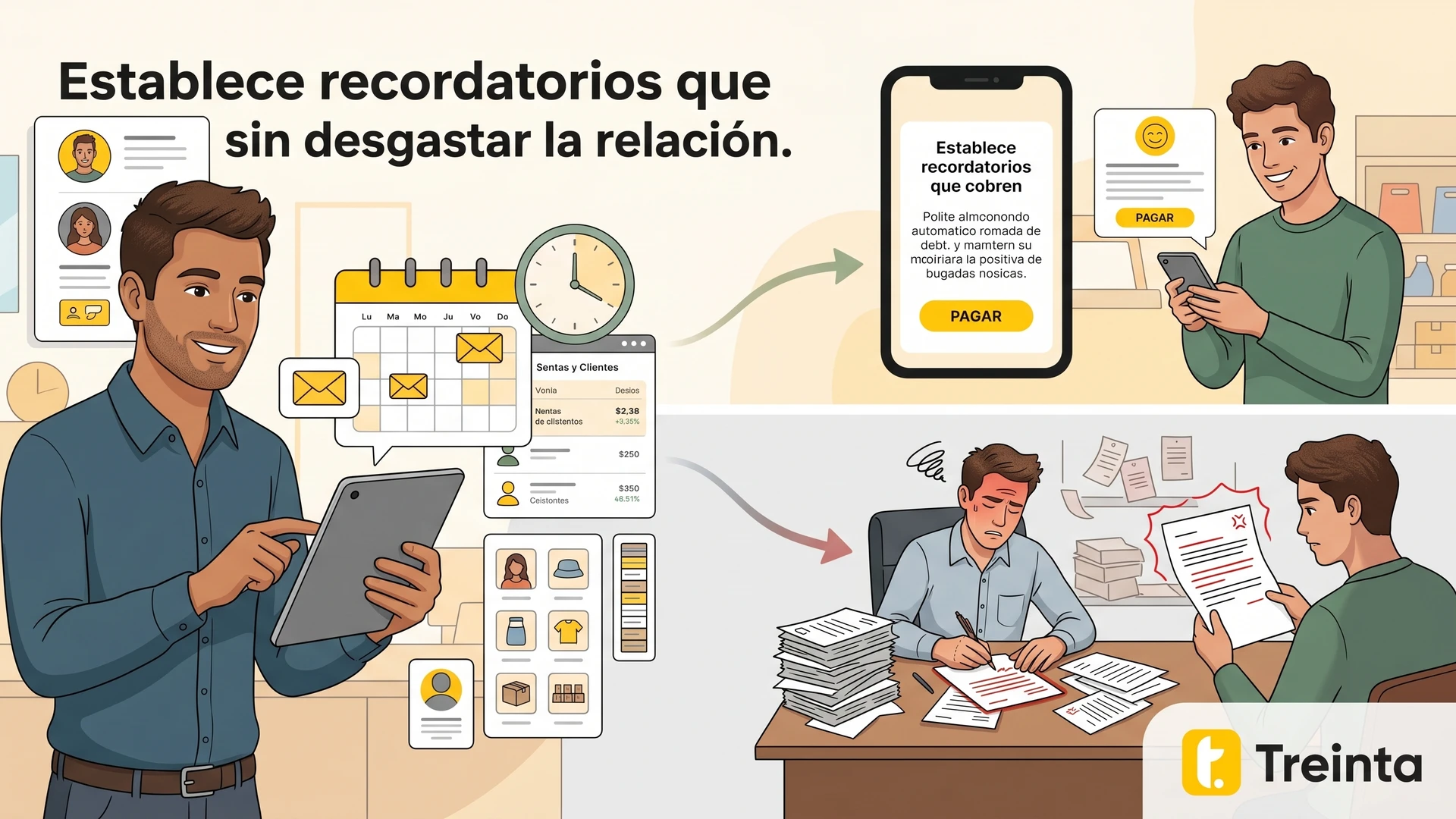 Recordatorios profesionales y eficaces para cobrar a tiempo sin afectar relaciones comerciales.