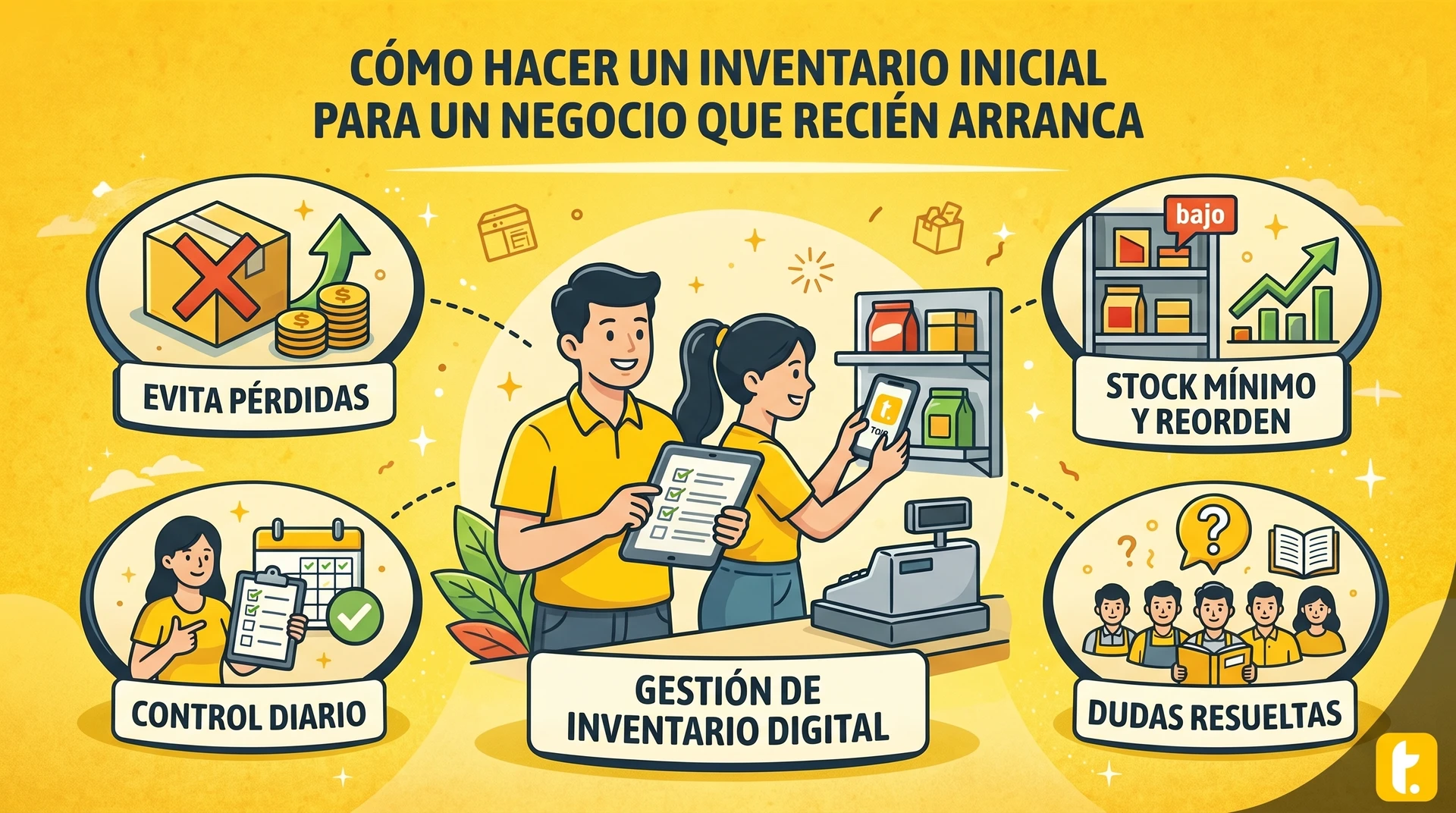 Usuario de Treinta llevando su inventario con un sistema
