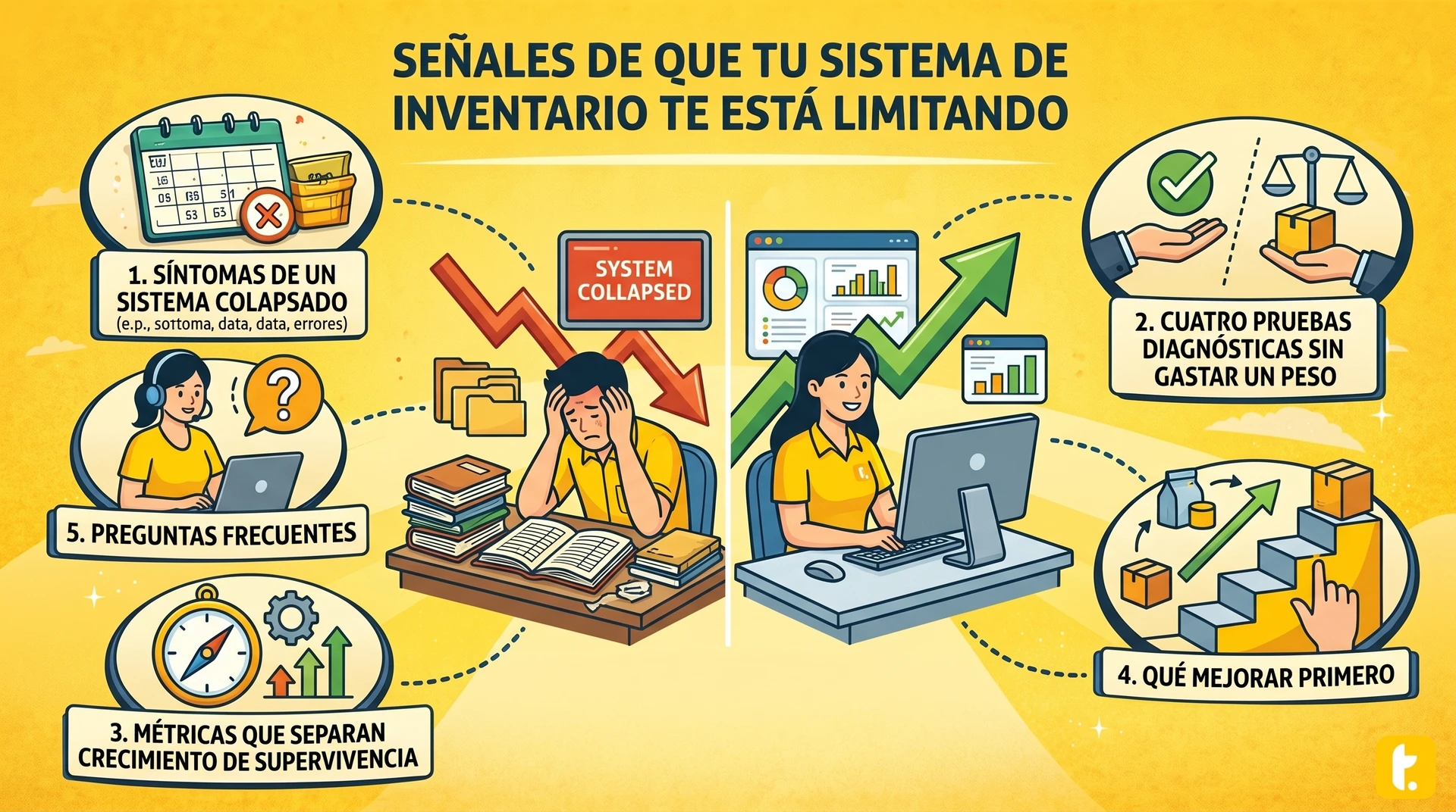 Usuario de Treinta llevando su inventario con un sistema